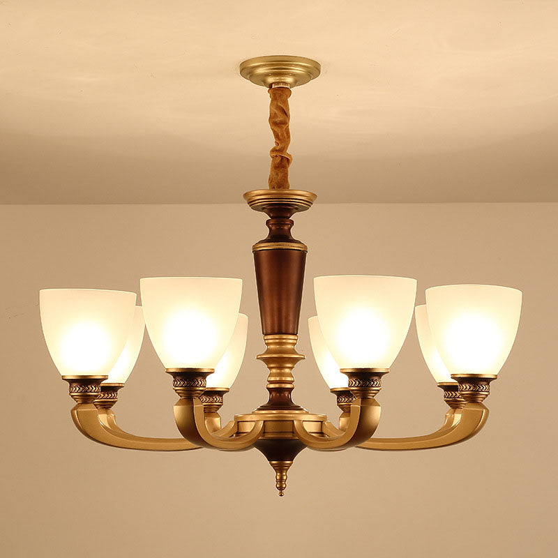 Ciotola in ottone kit di luce a sospensione modernista modernista lampadario a soffitto in vetro glassata