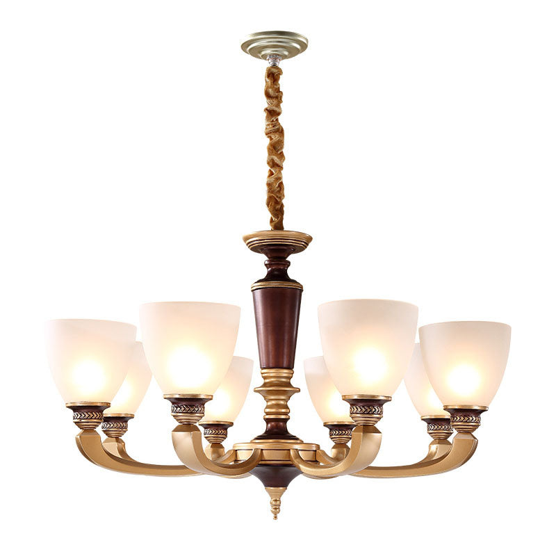 Ciotola in ottone kit di luce a sospensione modernista modernista lampadario a soffitto in vetro glassata