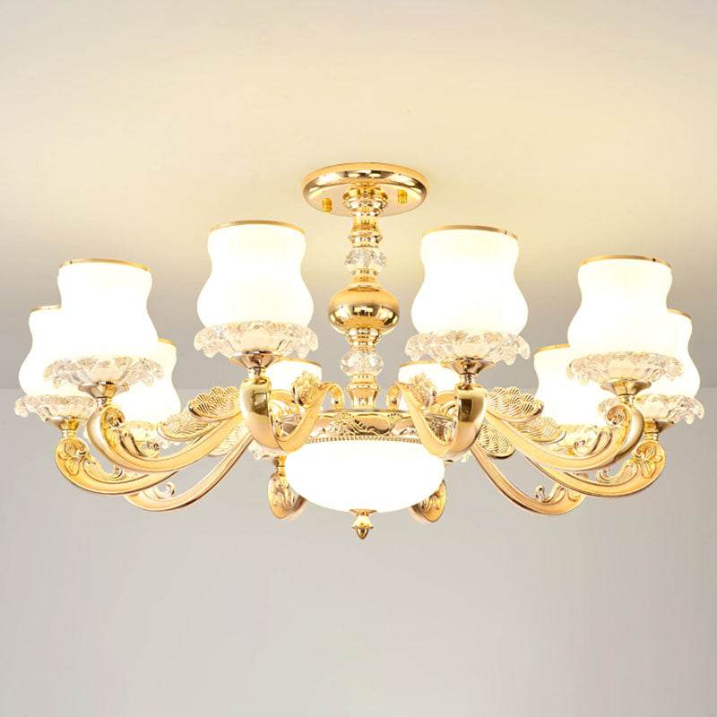 Calabaza Kit de luz colgante de vidrio modernidad Candelera de oro de oro para sala de estar