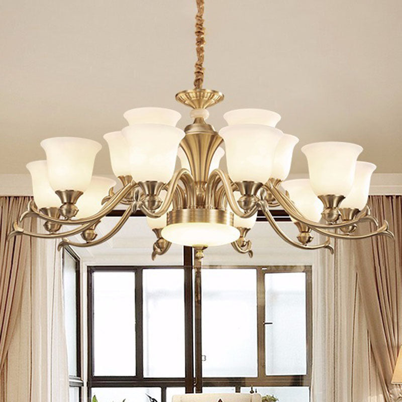 Gold Bell Lighting Modernidad Modernidad Opaline Glass Chandelier Lighting para sala de estar