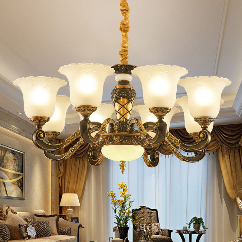 Iluminación de la lámpara de campana simplicidad con esmalte de vidrio acanalado