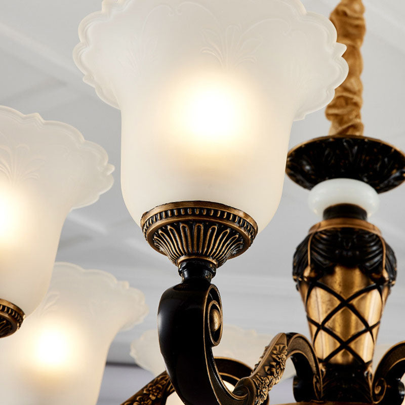 Iluminación de la lámpara de campana simplicidad con esmalte de vidrio acanalado