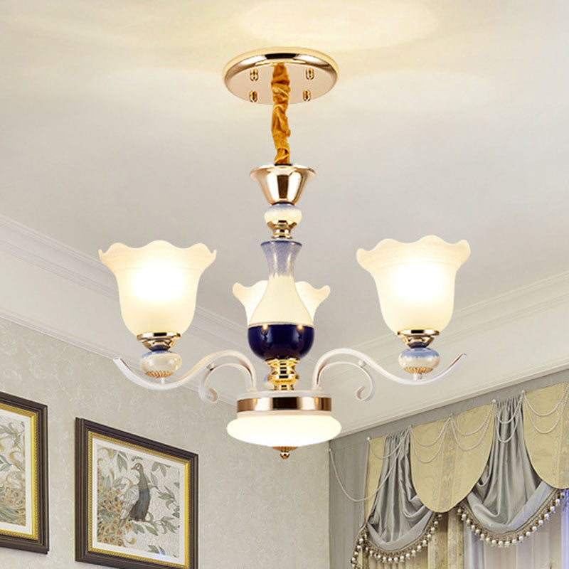 Nordic Blossom Lighting Lighting White Glass Living Lightsier de la lámpara