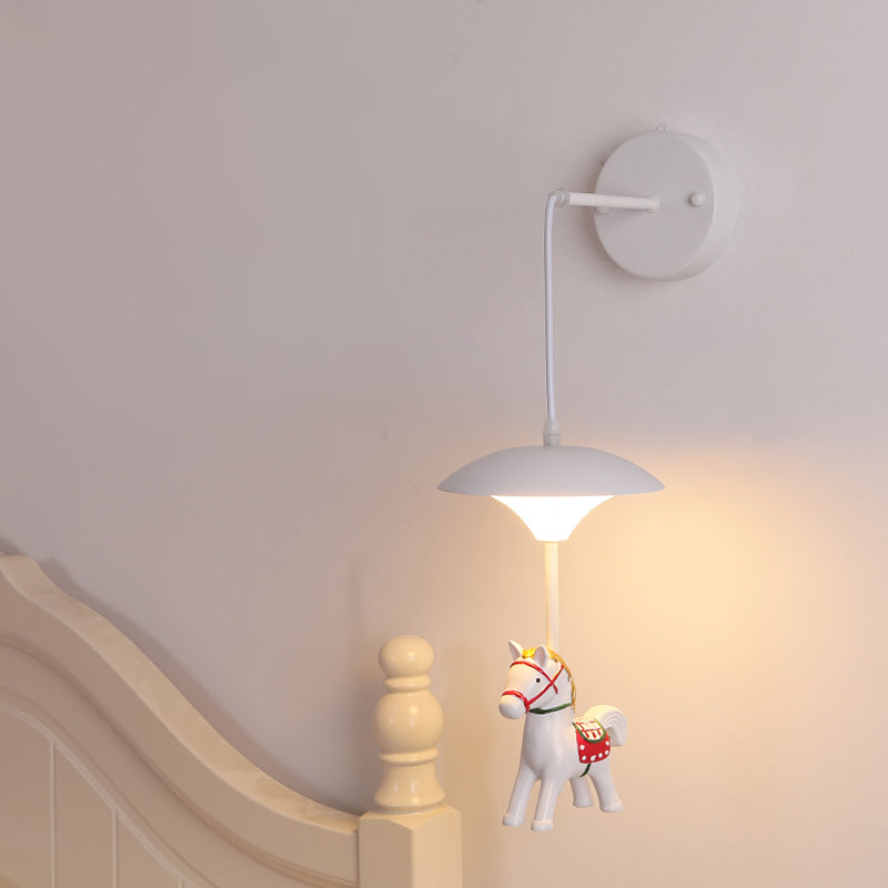 Mushroom Shade Wall Light Kid Kid LED acrilico Lampada montata a parete bianca con decorazione dei cartoni animati