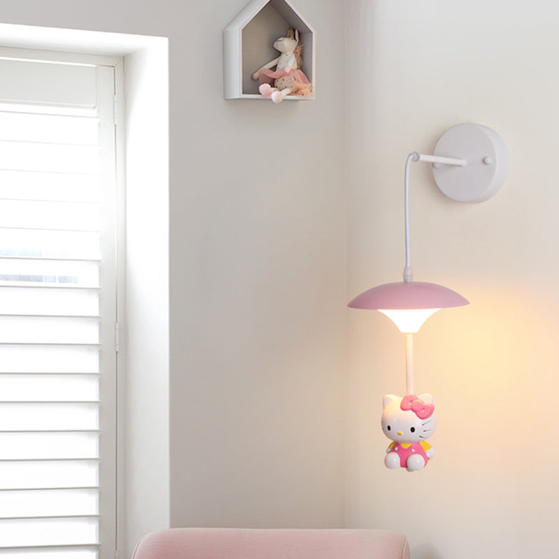 Mushroom Shade Wall Light Kid Kid LED acrilico Lampada montata a parete bianca con decorazione dei cartoni animati