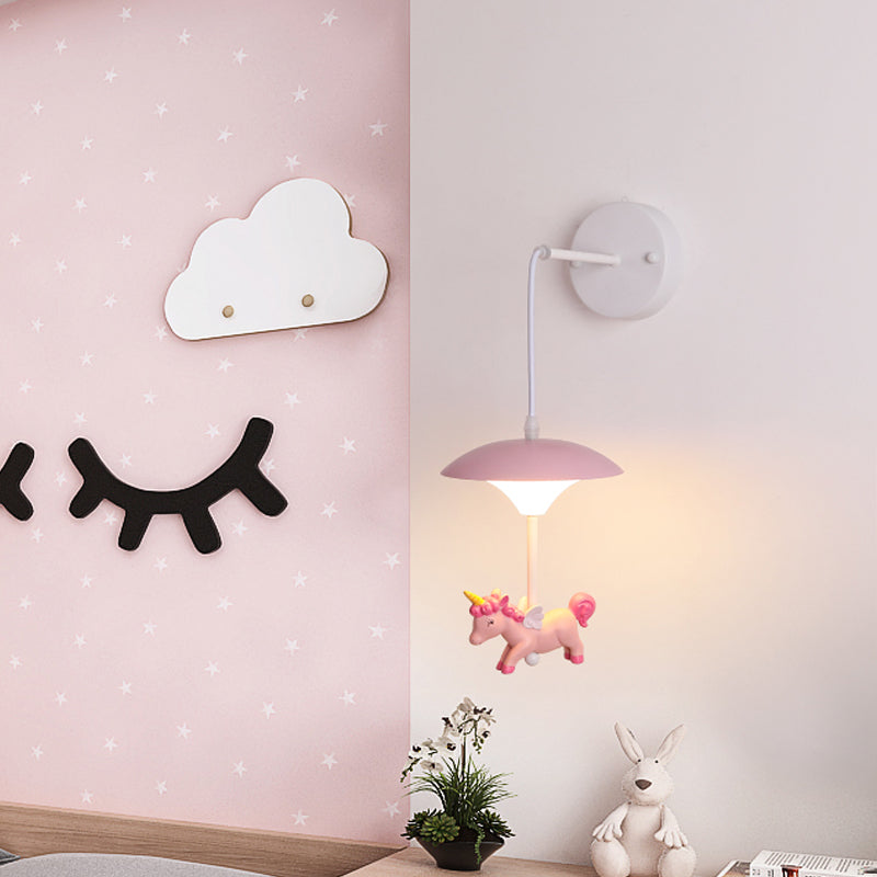 Mushroom Shade Wall Light Kid Kid LED acrilico Lampada montata a parete bianca con decorazione dei cartoni animati