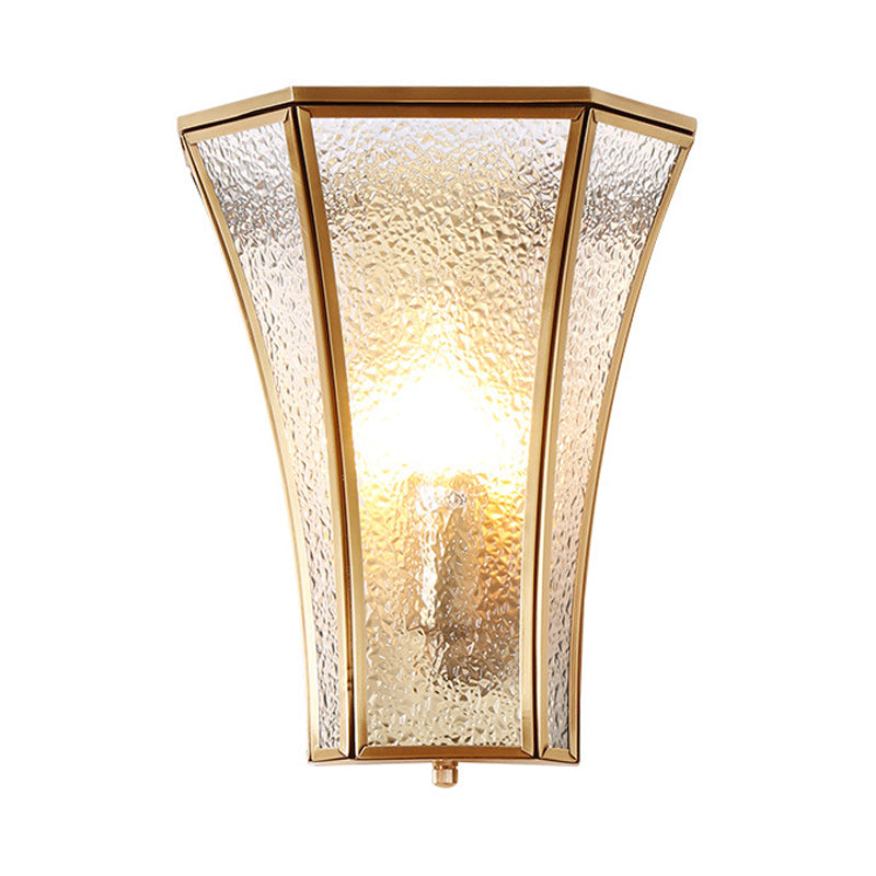 Trumpet Sconce Light Tradited Textured Glass teiolo 1 Fun a parete Gold Muro per soggiorno