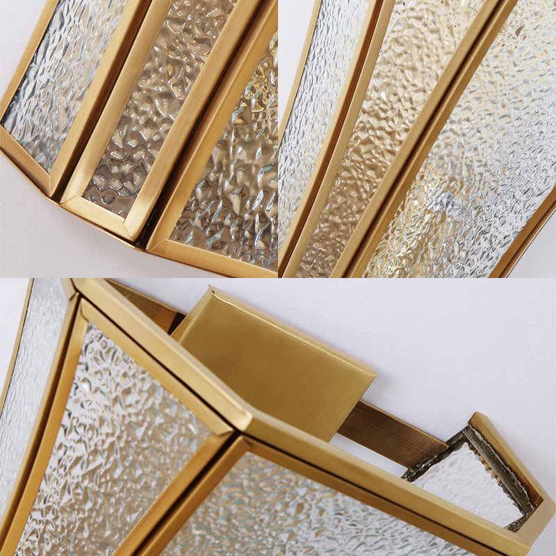 Trumpet Sconce Light Tradited Textured Glass teiolo 1 Fun a parete Gold Muro per soggiorno