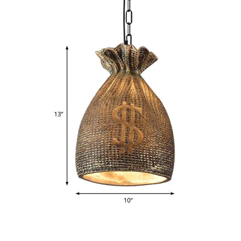 Geldtas eetkamer hangende lichtkit vintage stijl hars 1 lichte gouden hangers verlichting