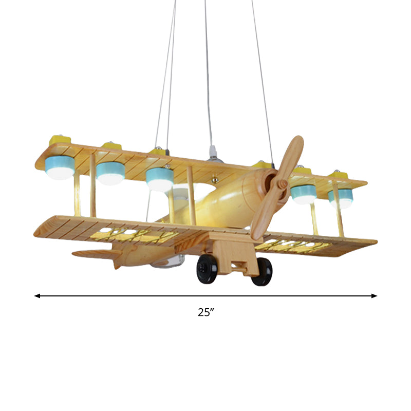 Lumière en forme de luminaire beige de style nordique Lumière en bois en forme de bois pour la maternelle