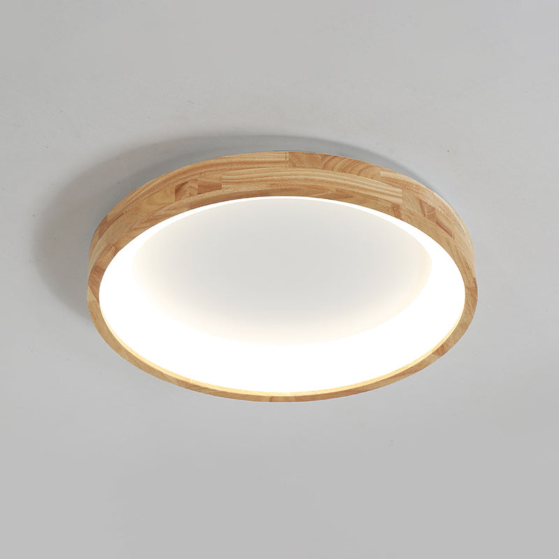 Geometrische LED Flush Licht Nordic Holz Wohnzimmer LED Unterputz Deckenleuchte Licht in Beige