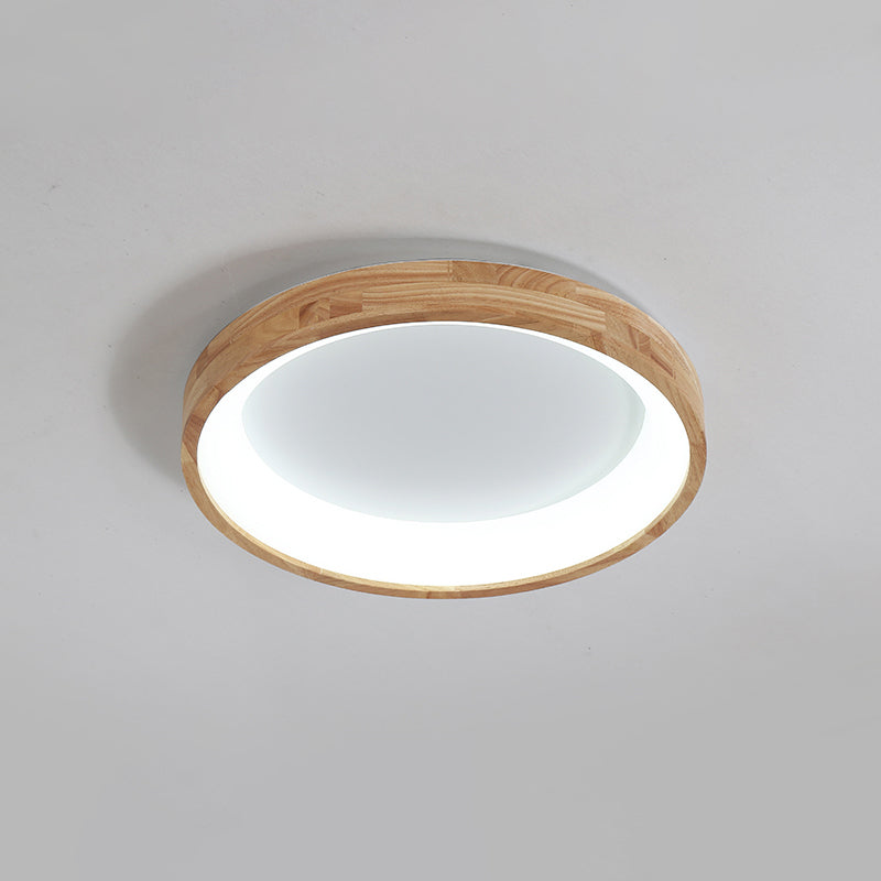 Geometrische LED Flush Licht Nordic Holz Wohnzimmer LED Unterputz Deckenleuchte Licht in Beige
