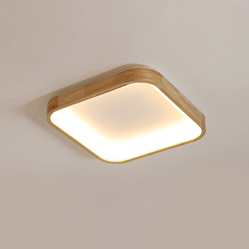 Geometrische LED Flush Licht Nordic Holz Wohnzimmer LED Unterputz Deckenleuchte Licht in Beige