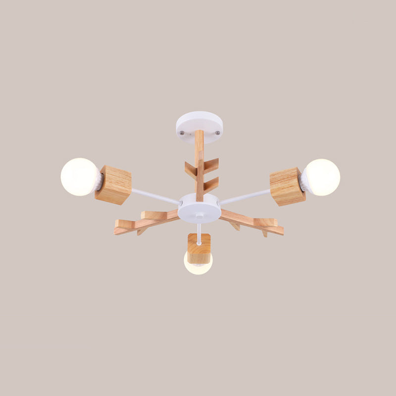 Takken Houten semi-inbouwlamp Nordic Beige LED-plafondlamp Inbouw voor slaapkamer