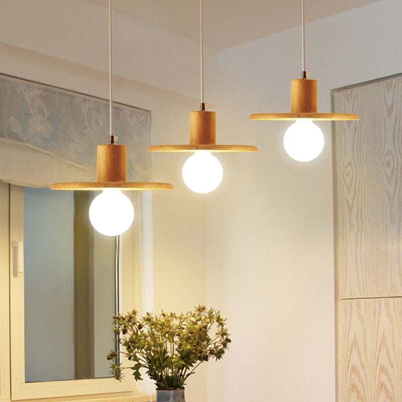 Dekselvormig hangend licht modern houten 3 bollen eetkamer multi -light kroonluchter