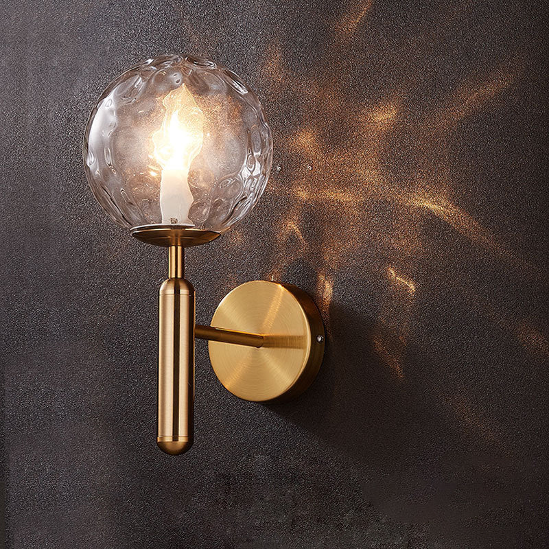 Minimalist Globe Wall Mount Light Fixture Glass 1-Head Bedroom Wall Lighting Ideas