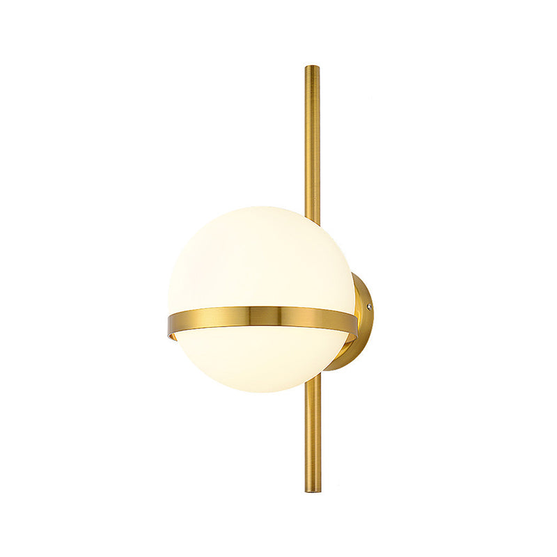 Opaalglas bol wand gemonteerd verlichting moderne 1-bol wand sconce lamp voor woonkamer