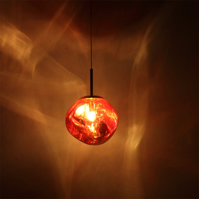 Lava Orb Pendant Lighting Modernism Glass 1-Light Suspension Light Fixture for Dining Room