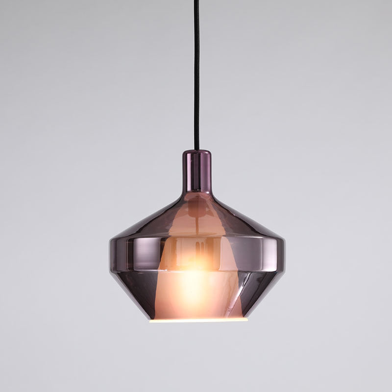 1 Glühbirnen -Esszimmer -Pendel leichte moderne Tropfenlampe mit Geometrieglasschatten