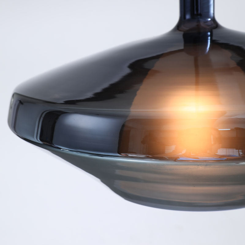 1 Glühbirnen -Esszimmer -Pendel leichte moderne Tropfenlampe mit Geometrieglasschatten