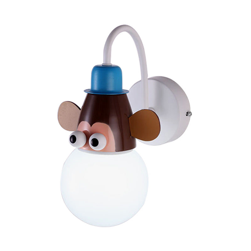 Metalen dieren gezicht muur licht 1 kop cartoon wand sconce voor kinderslaapkamer badkamer badkamer
