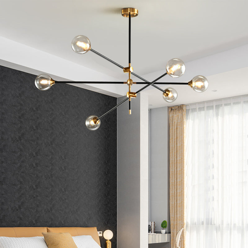 Molekularer Anhänger Kronleuchter modernes Glas Wohnzimmer Hanging Deckenlicht in Gold und Schwarz