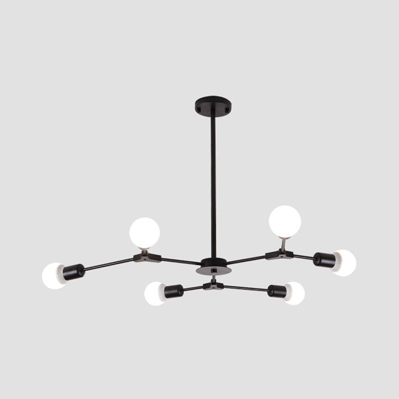 Fronte di illuminazione a sospensione moderna di metallo Sputnik lampadario con tonalità di vetro bianco molecolare