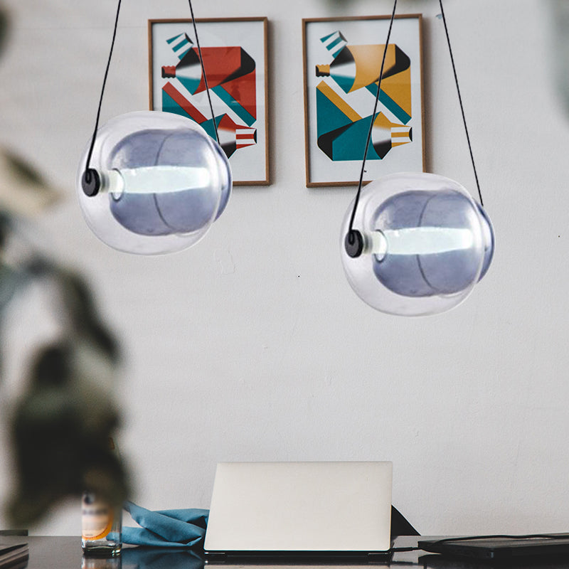 Droporio ovale a pendente minimo vetro doppio 1 capo soggiorno illuminazione in viola