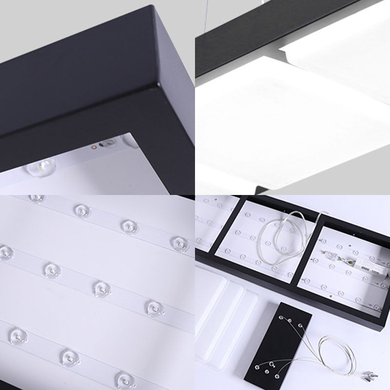 Rechthoek kantoor plafond hang licht acryl minimalistische led hanger verlichting over tafel