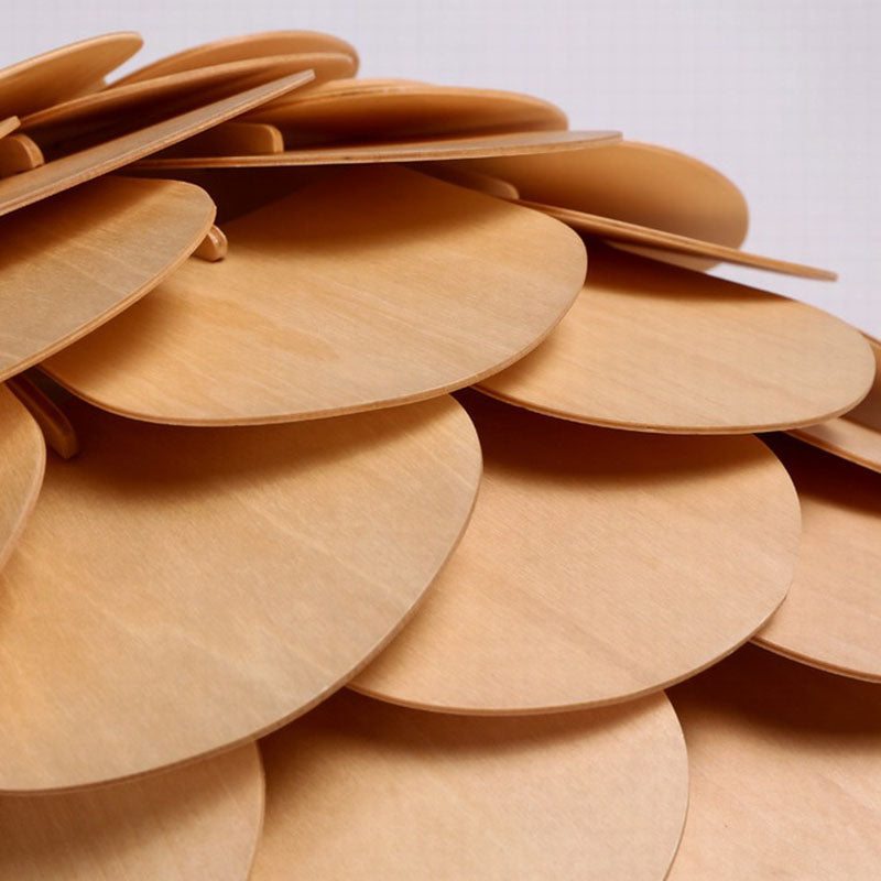 Dekorativ 1 Glühbirnen -Pendel leichter Beige Pipecone -Formanhänger mit Holzschatten