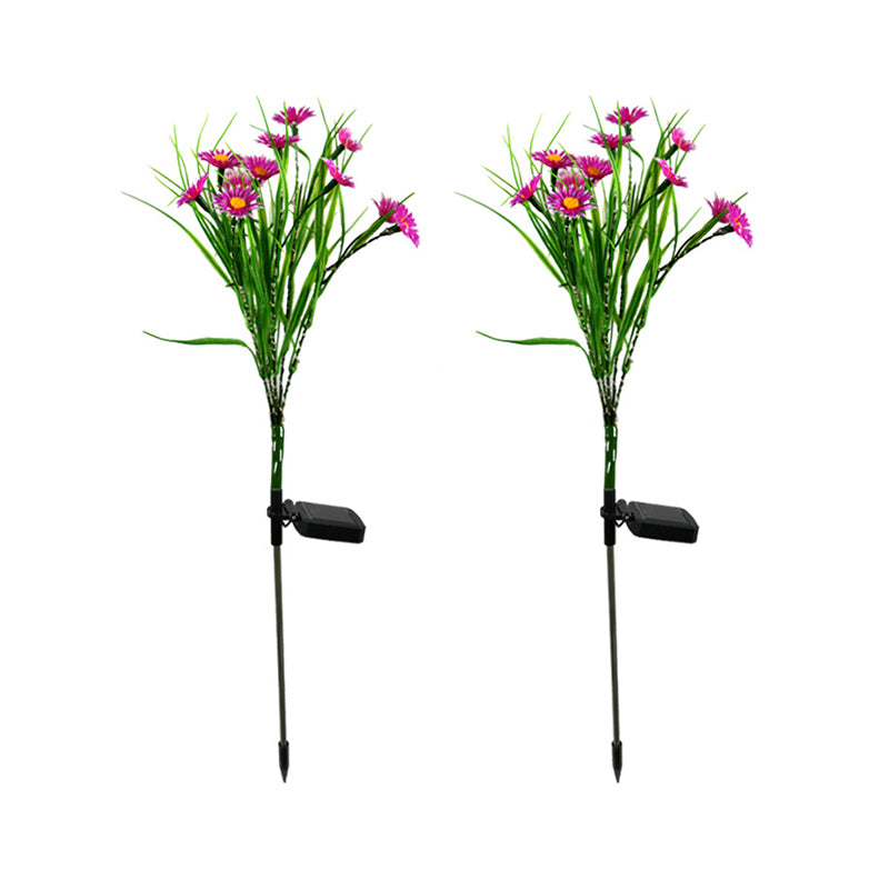 Wildflower Bouquet Solar Ground Light Modern Plastic Backyard LED Landscape Light