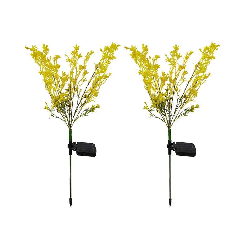 Rape Flower Plastic Solar Ground Lighting Artistic Yellow LED Landscape Light for Backyard