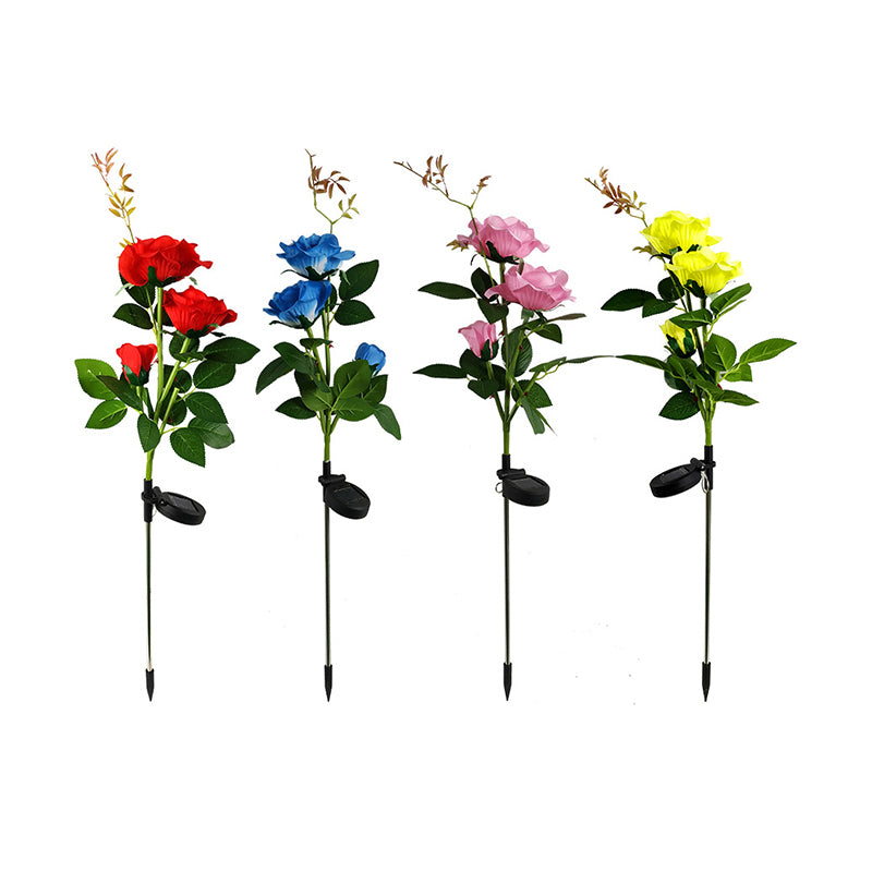 Rose Bouquet LED Lawn Lighting Decorative Plastic Courtyard Solar Landscape Light