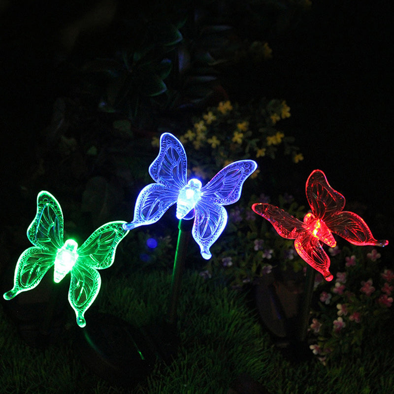 Bird Plastic LED Lawn Light Contemporary White Solar Ground Lighting for Courtyard