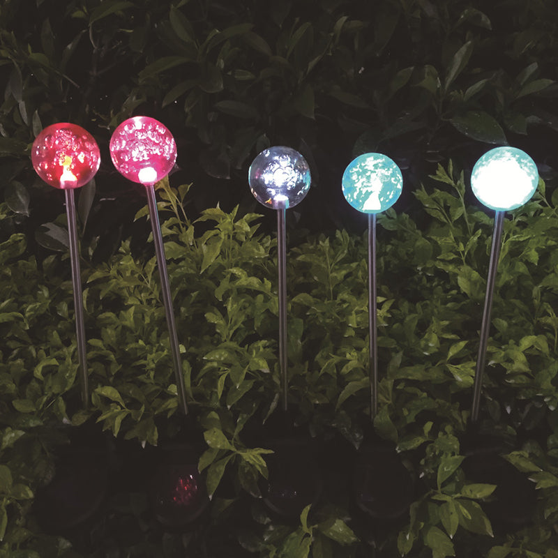 Sphere Courtyard Solar Ground Lighting Acrylic Artistic LED Landscape Light in Clear