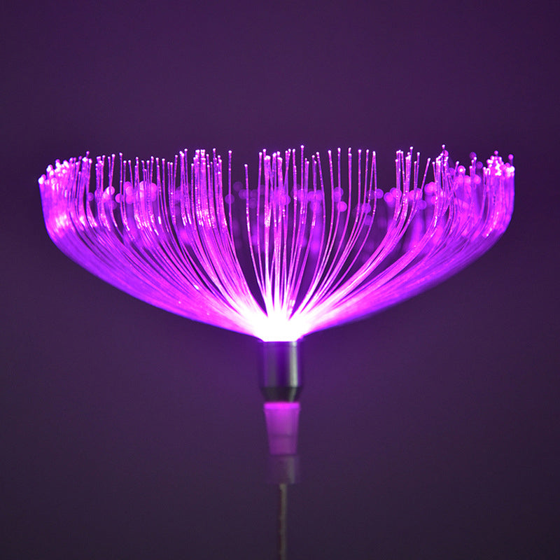 Jellyfish Plastic LED Stake Light Contemporary White Solar Lawn Lighting for Backyard