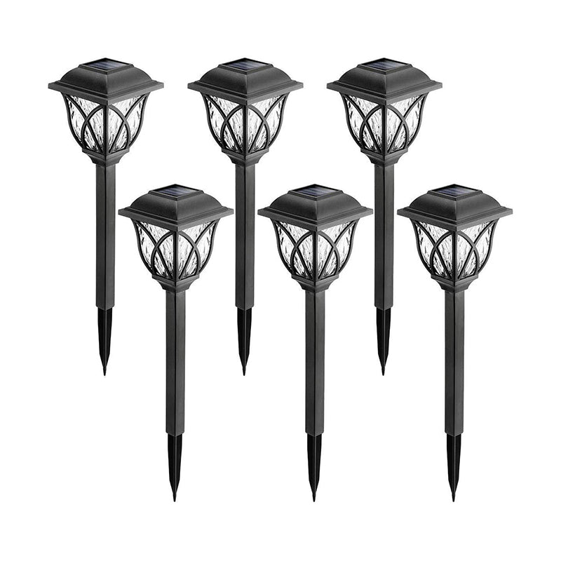 Bud Shaped Solar Ground Lighting Artistic Ripple Glass Black LED Landscape Light for Garden