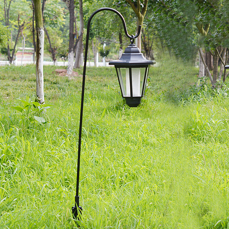 Hexagonal Plastic Hooked LED Lawn Light Decorative Black Solar Ground Lighting for Courtyard