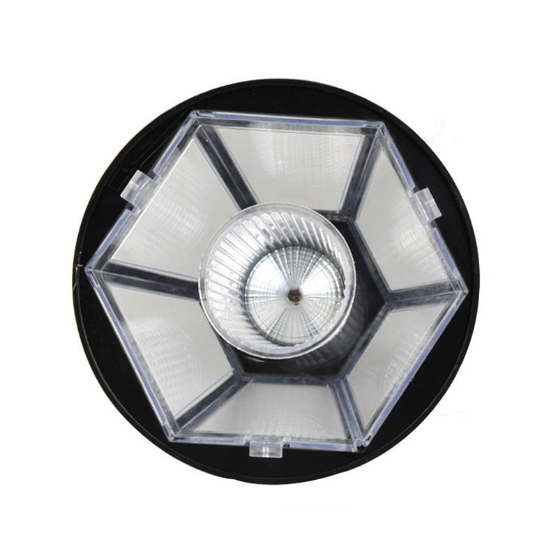 Hexagonal Plastic Hooked LED Lawn Light Decorative Black Solar Ground Lighting for Courtyard