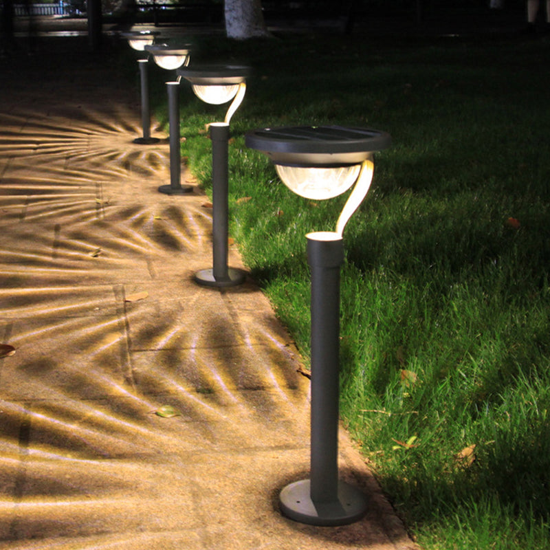 Hemisphere Plastic LED Lawn Light Decorative Black Solar Ground Lighting for Backyard