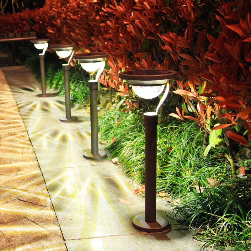 Hemisphere Plastic LED Lawn Light Decorative Black Solar Ground Lighting for Backyard