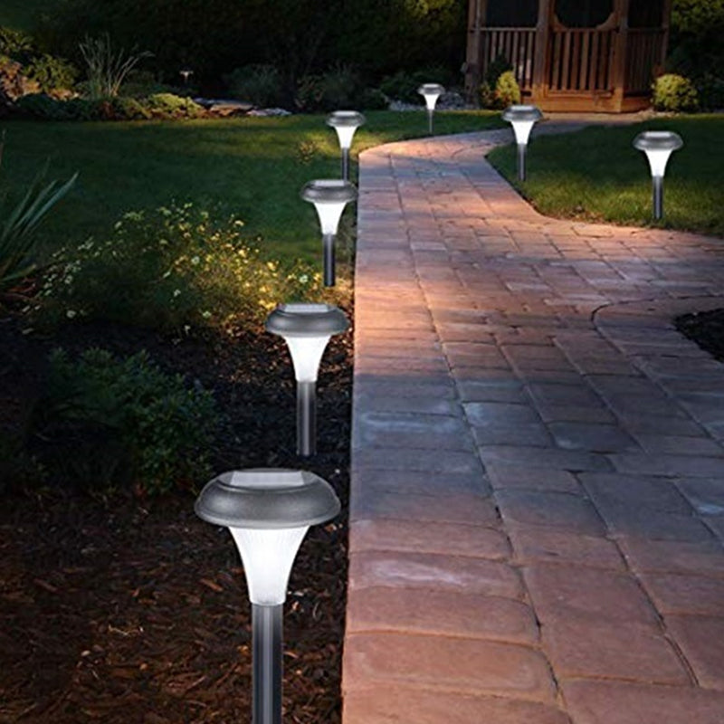 Conical Solar Ground Light Decorative Plastic Courtyard LED Stake Lighting, Black