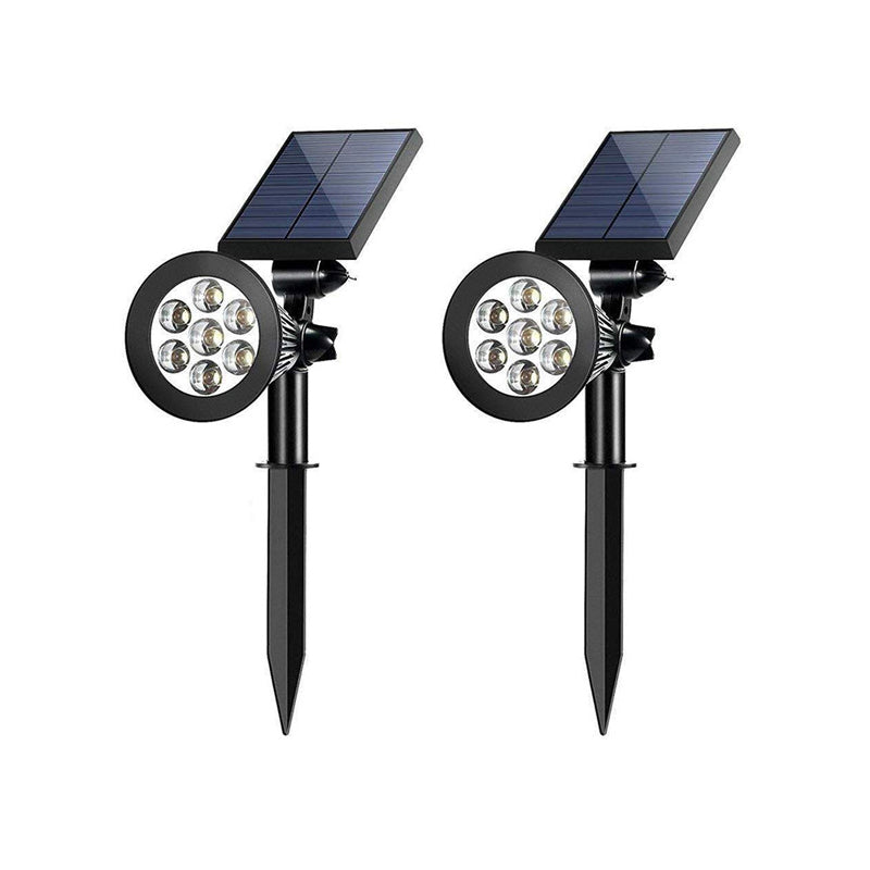 Black Conical Shaped Solar Ground Light Art Decor Plastic LED Stake Spotlighting for Pathway