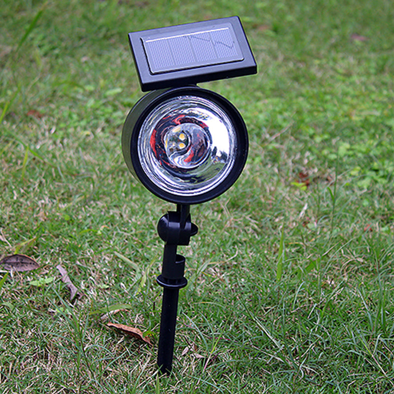 Magnifier Garden LED Stake Spot Lamp Plastic Artistic Solar Lawn Lighting in Black