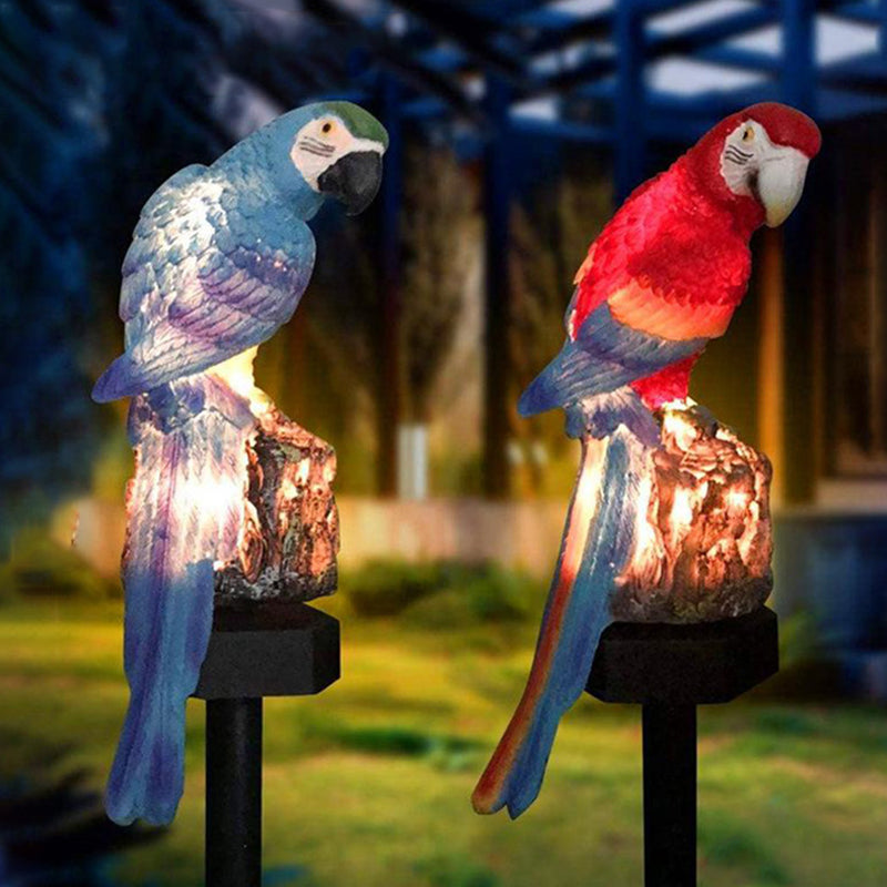 Parrot Shaped LED Ground Light Decorative Resin Courtyard Solar Landscape Lighting