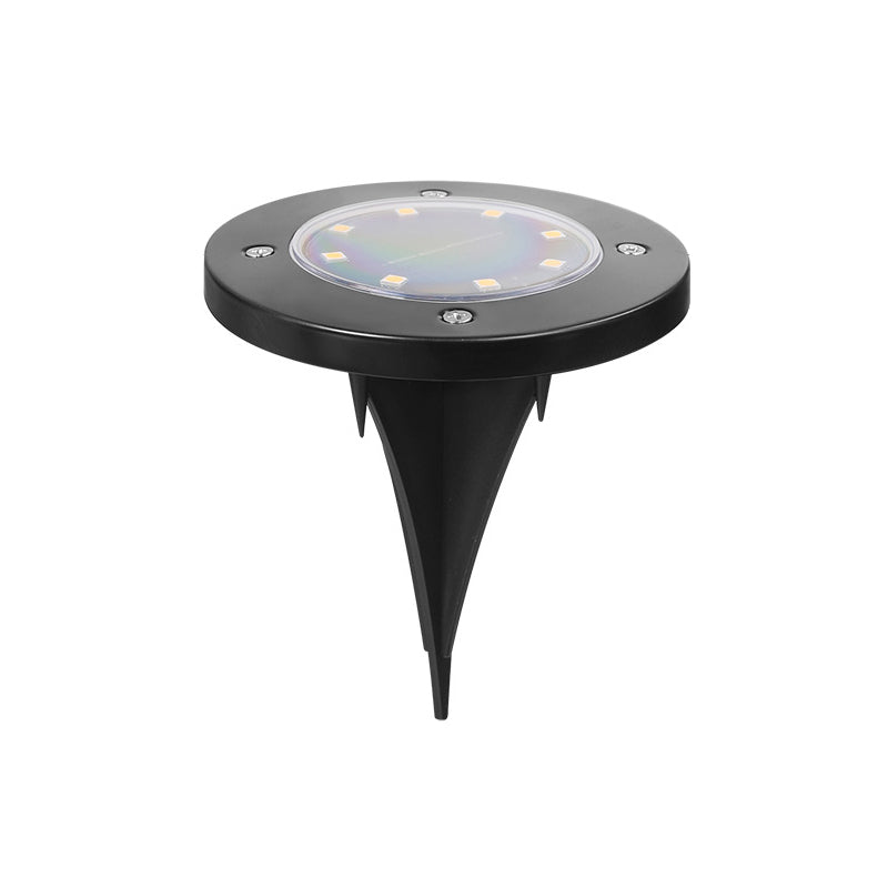 Circle Shape LED Lawn Light Simplicity Metal Black Solar Buried Lighting for Courtyard