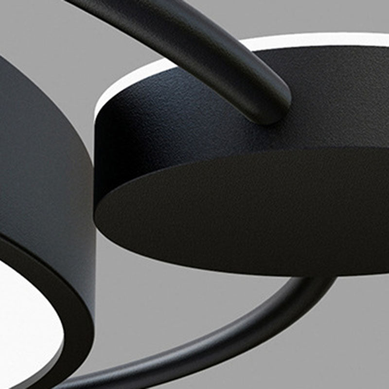 Ring-LED-Unterputzleuchte, zeitgenössische Metall-Schlafzimmer-Deckenleuchte, Unterputzleuchte in Schwarz