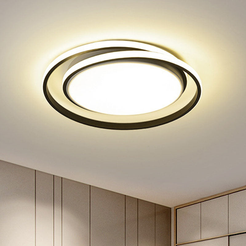 Circle Shaped Bedroom Flush Light Acrylic Minimalist LED Flush Ceiling Light Fixture