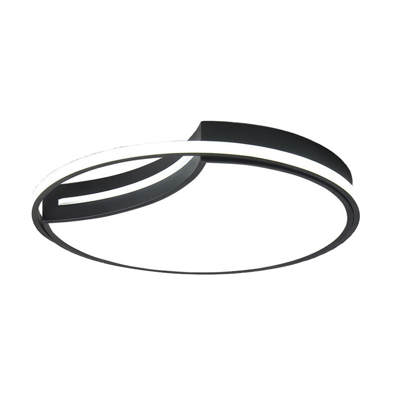 Métal épissure rond LED encastré moderne noir encastré chambre à coucher plafonnier