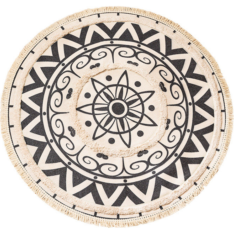 Tapis en intérieur floral chic Tapis boho multicolable Coton Coton Waspy of Living Room